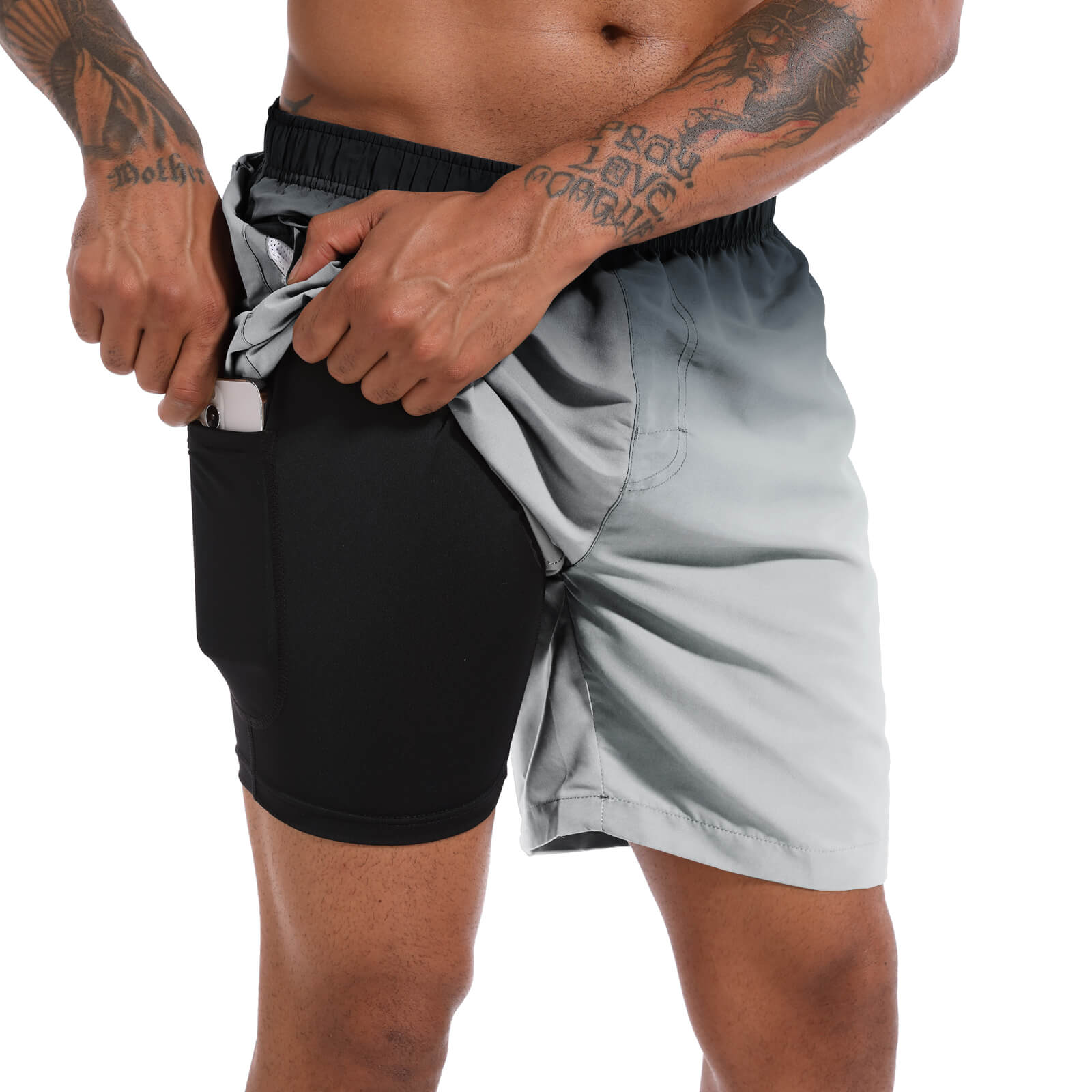 SWIM TRUNKS WITH COMPRESSION LINER