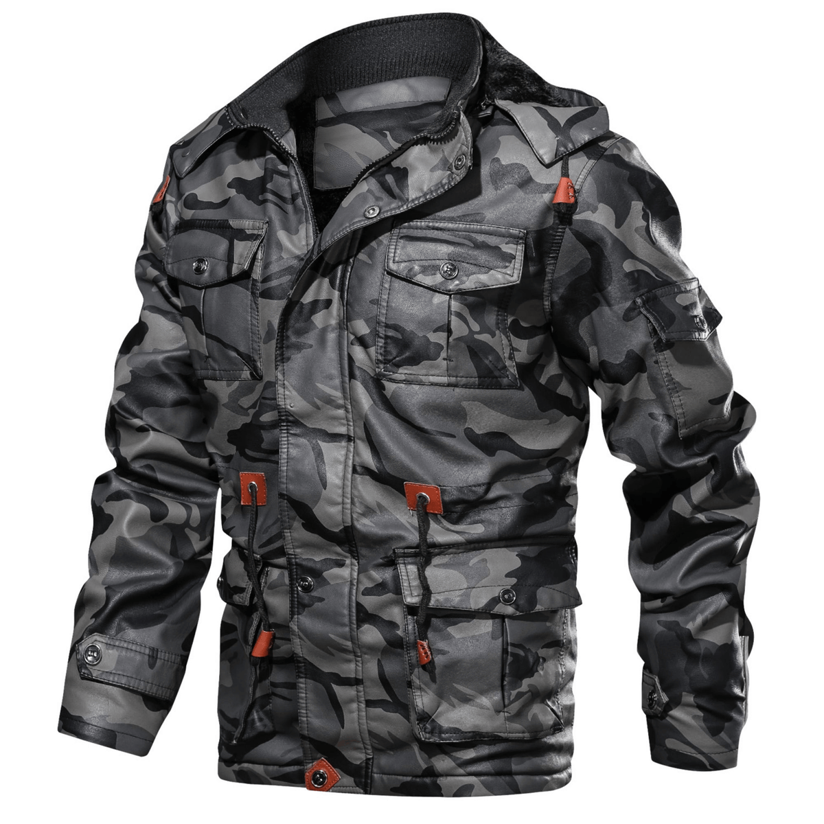 CAMOUFLAGE LEATHER JACKET