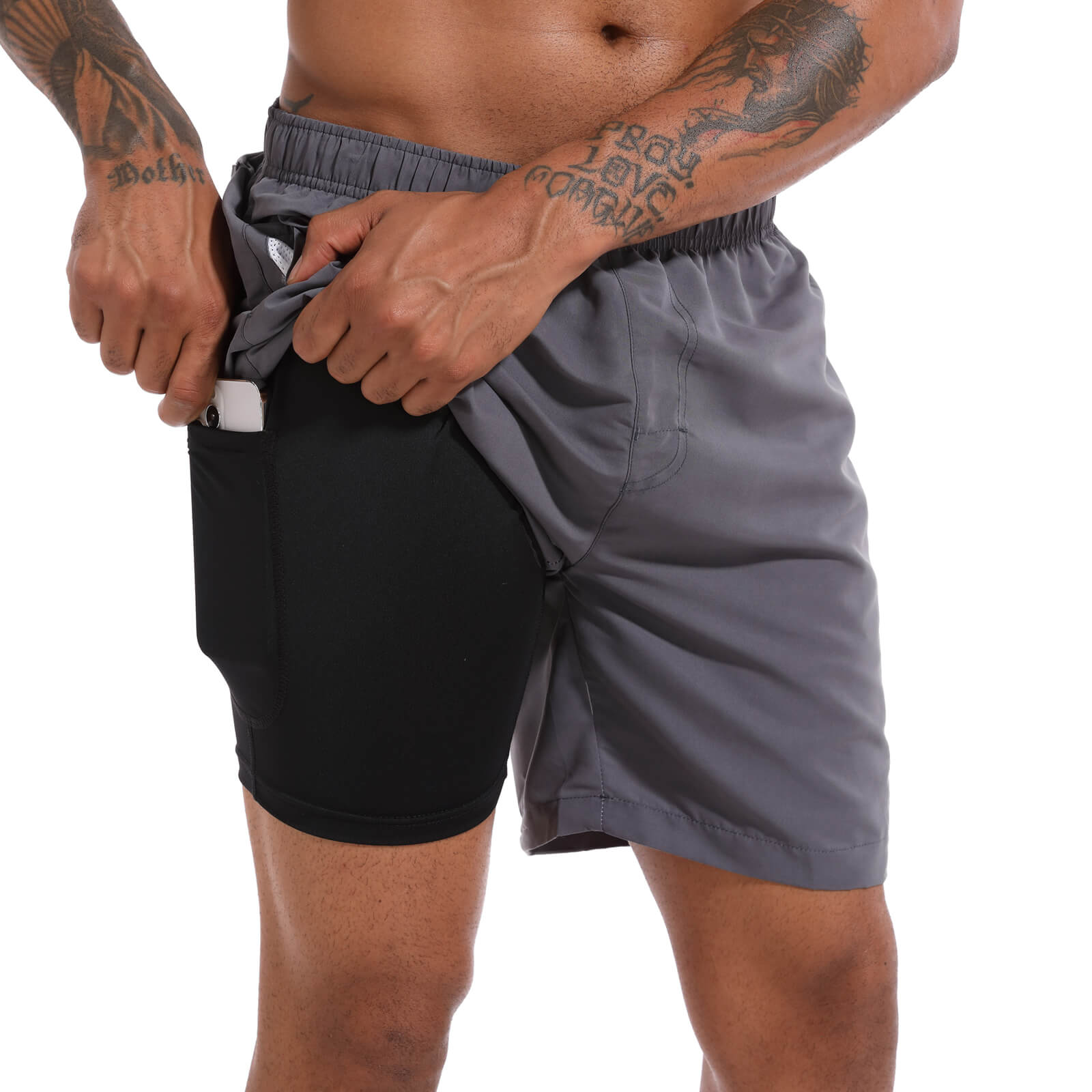 SWIM TRUNKS WITH COMPRESSION LINER