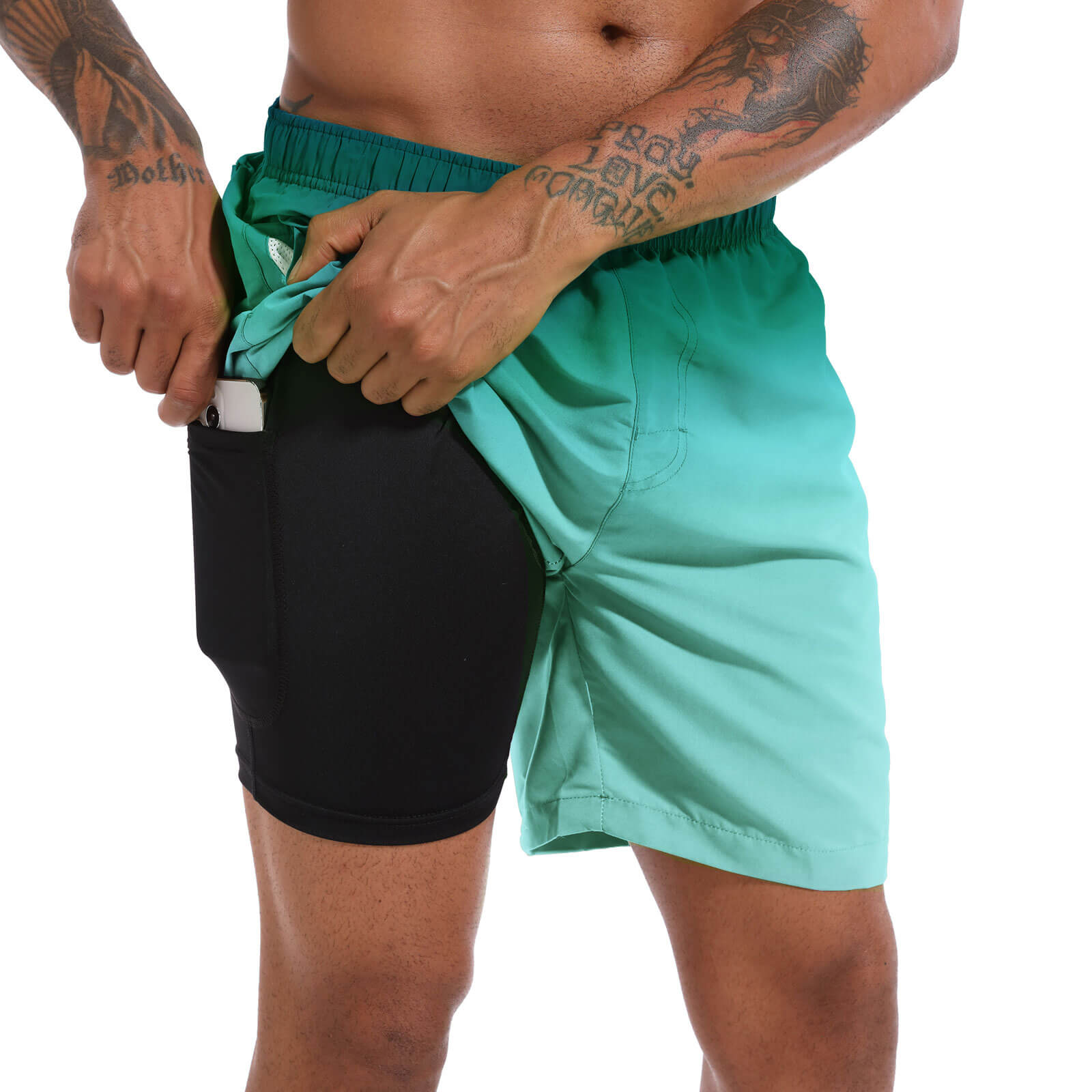 SWIM TRUNKS WITH COMPRESSION LINER