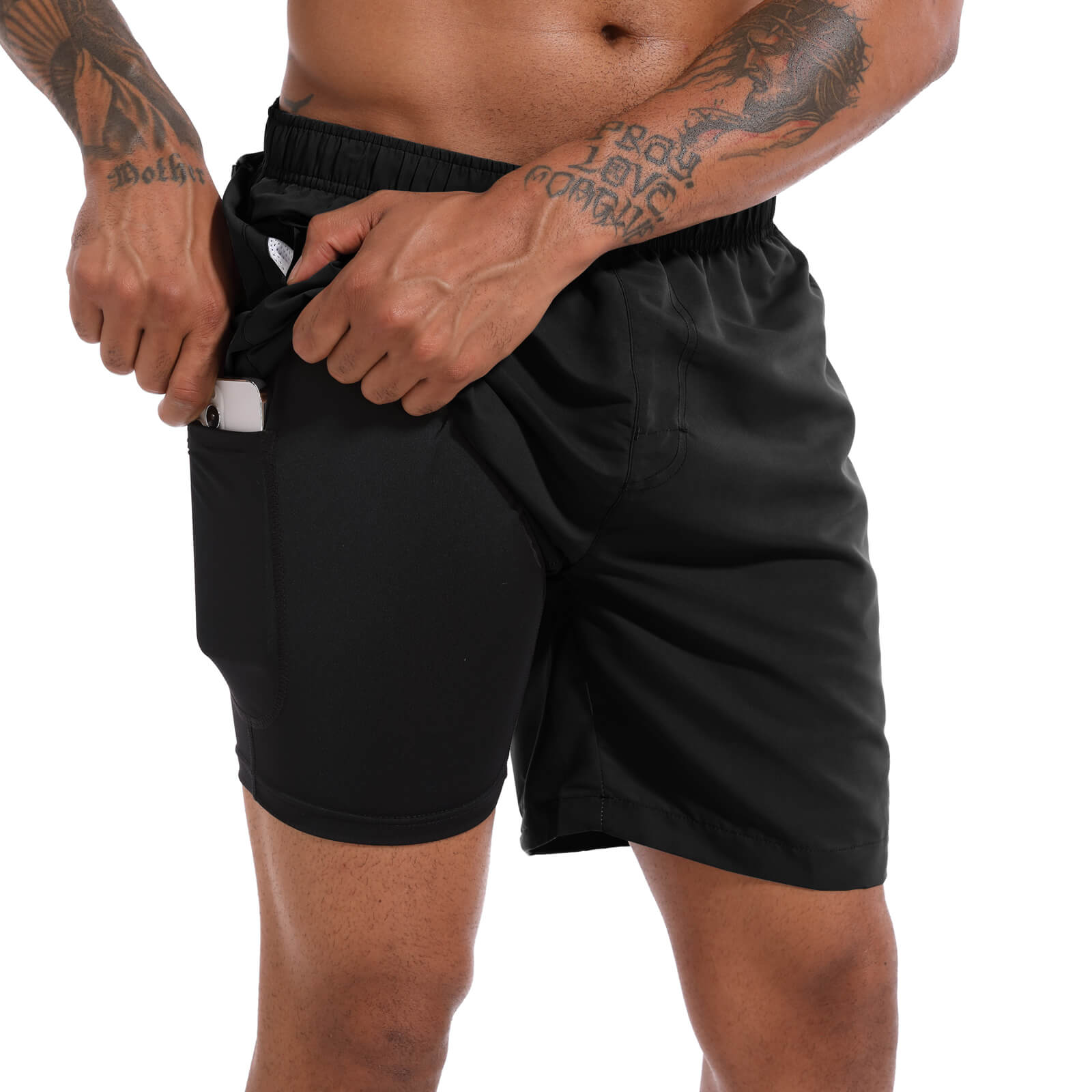 SWIM TRUNKS WITH COMPRESSION LINER